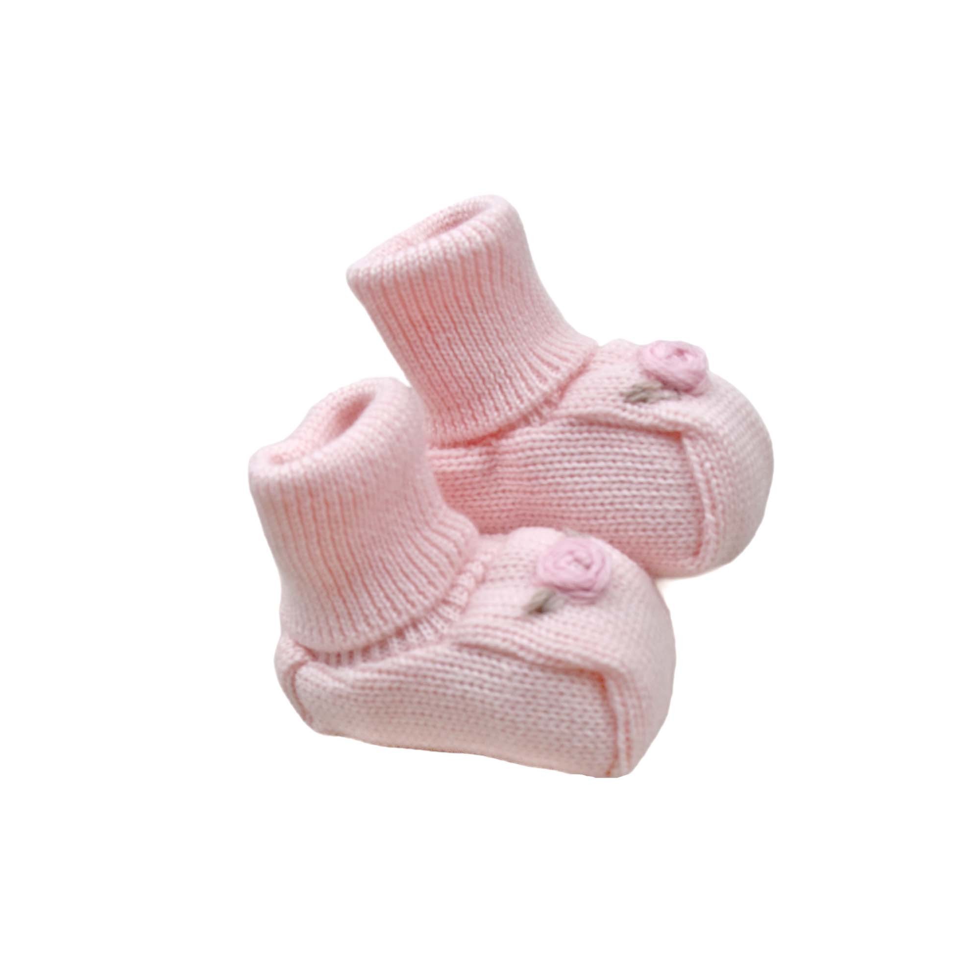 MARLU' Scarpine rosa in filo con rosa neonata
