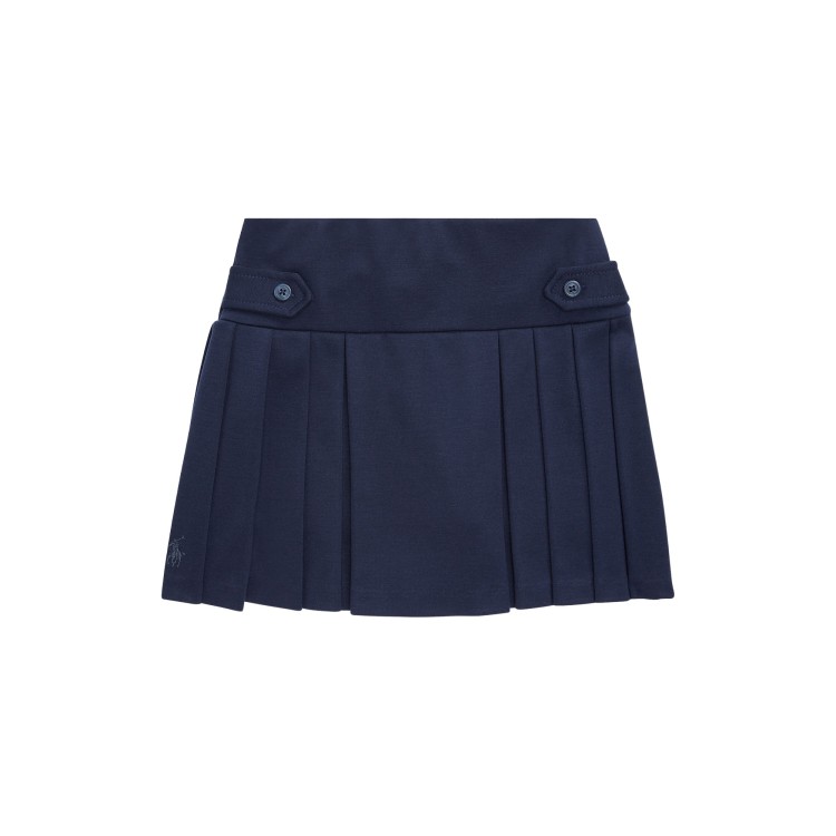 RALPH LAUREN Gonna shorts navy plissettata bambina