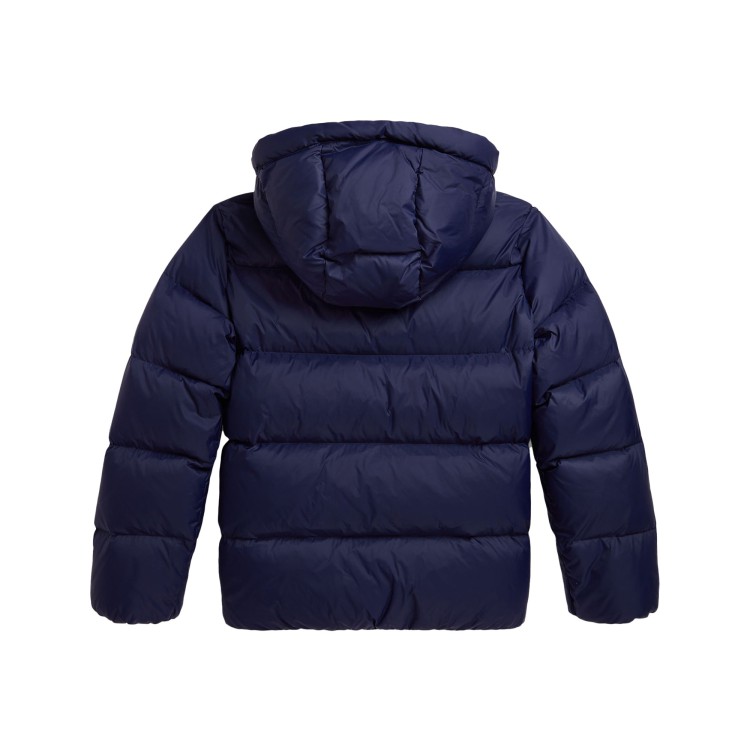 RALPH LAUREN Bomber blu navy logo bianco bambini