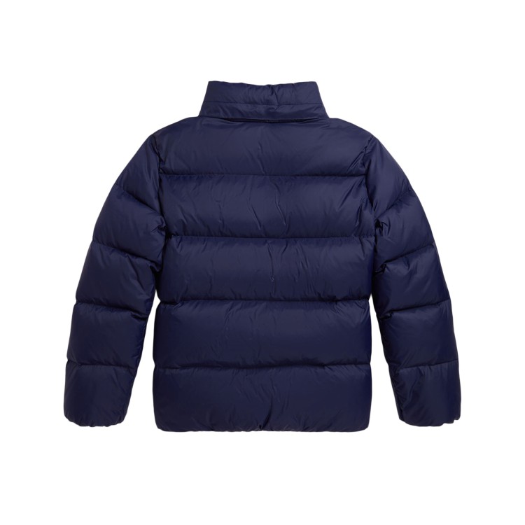 RALPH LAUREN Bomber blu navy logo bianco bambini
