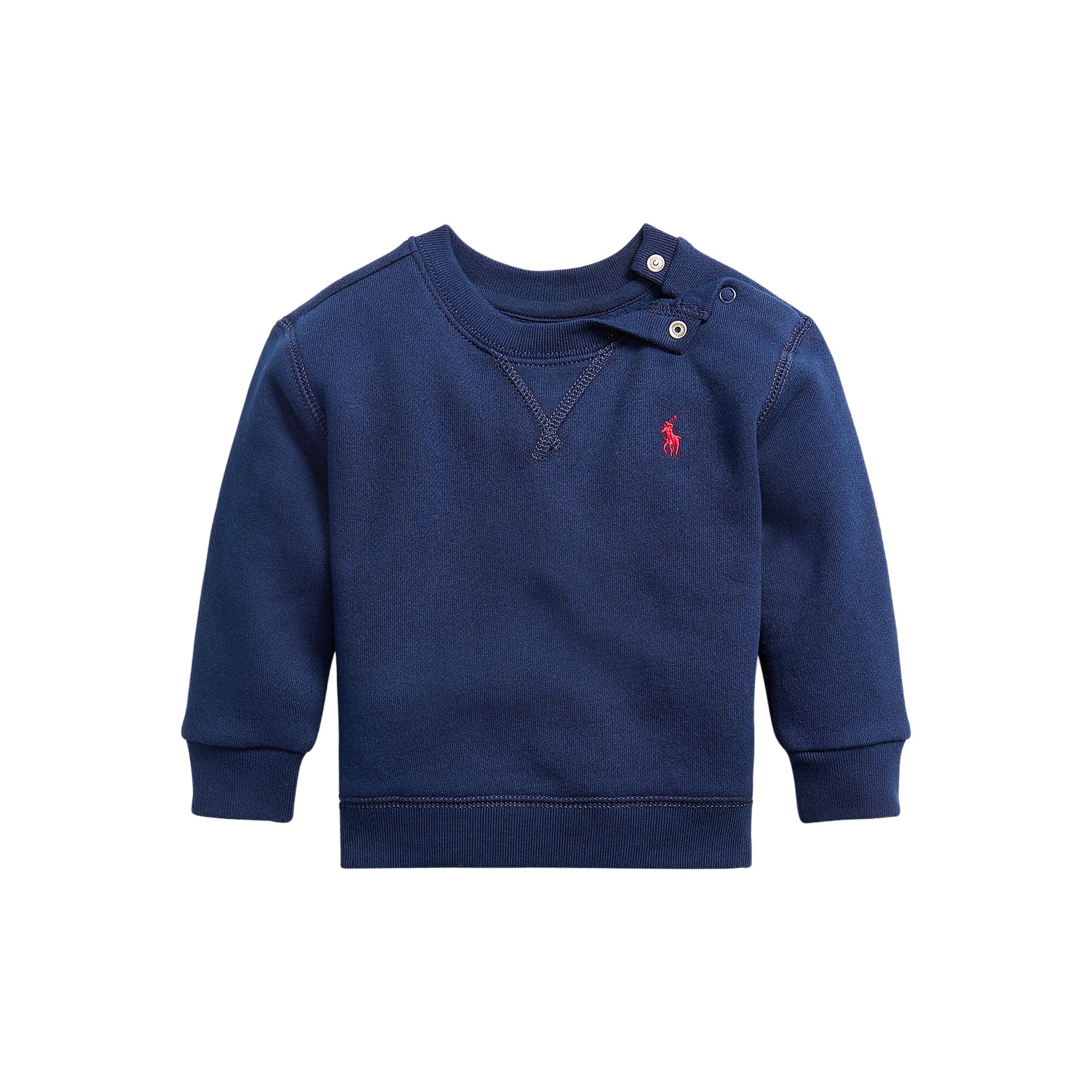 RALPH LAUREN Felpa blu navy girocollo neonati