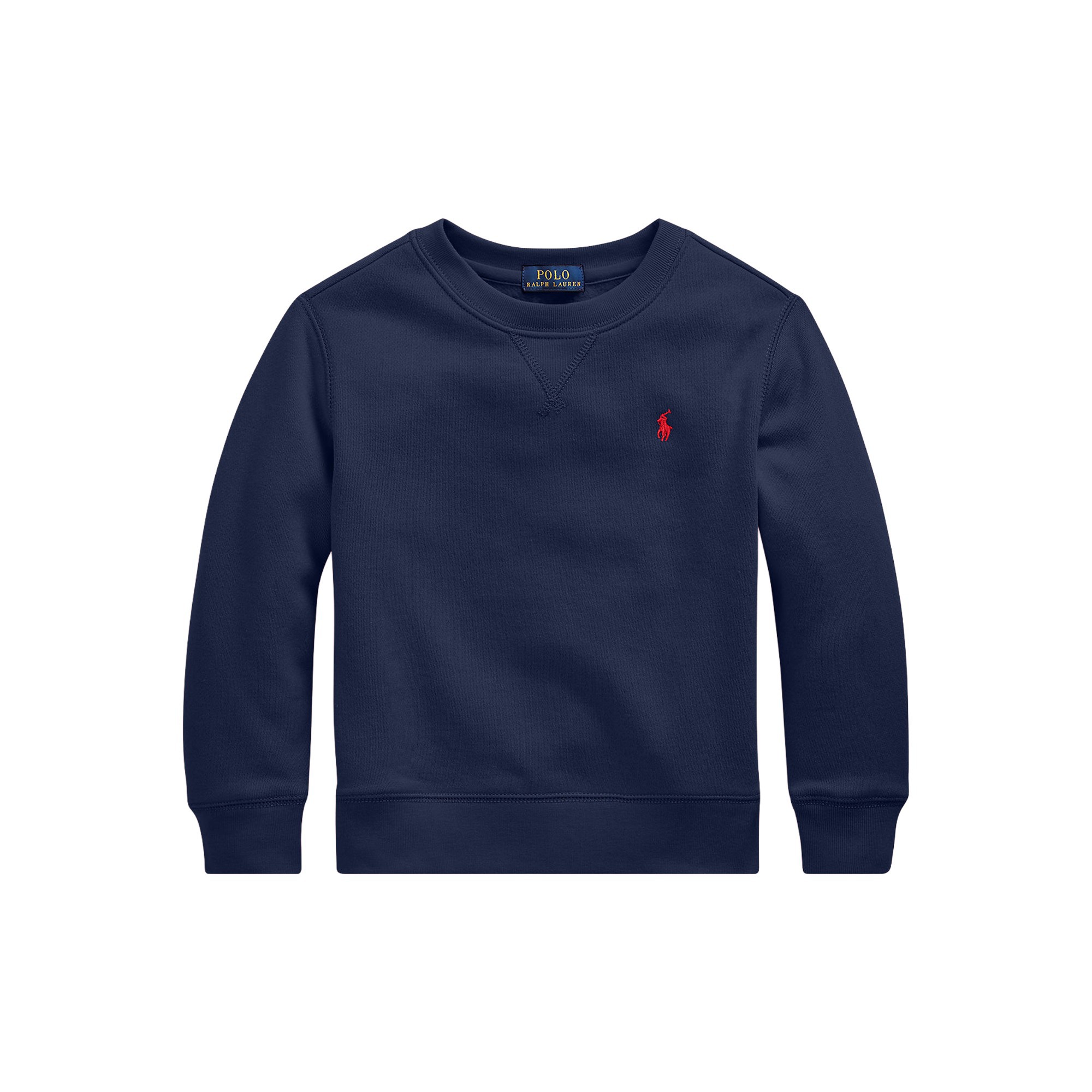 RALPH LAUREN Felpa navy girocollo con logo bambini