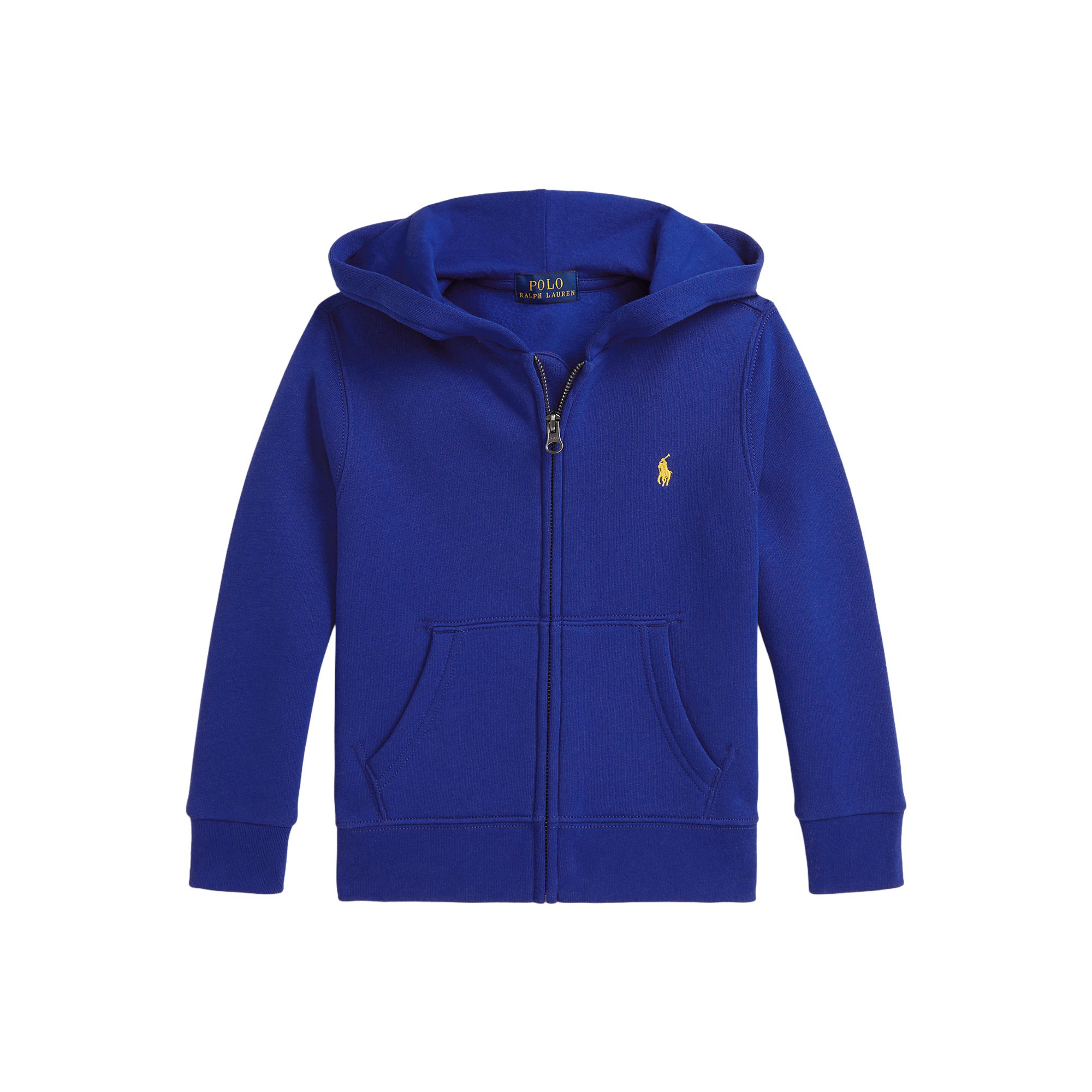 RALPH LAUREN Felpa azzurra full-zip con cappuccio bambini