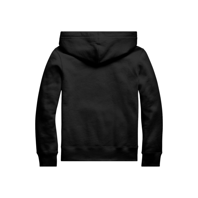 RALPH LAUREN Felpa nera con cappuccio bambini