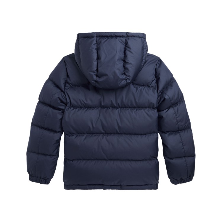 RALPH LAUREN Bomber blu navy logo rosso bambini
