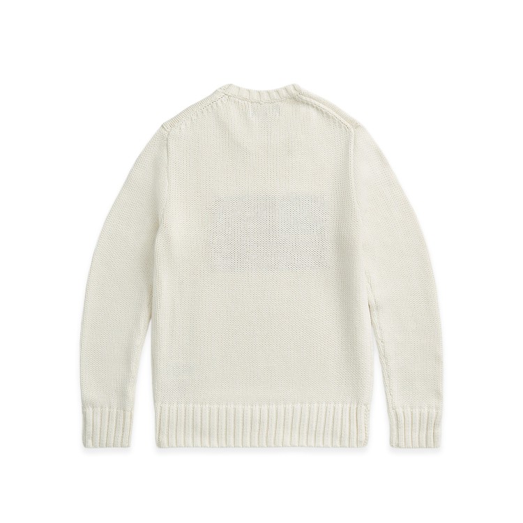 RALPH LAUREN Maglia bianca in cotone con bandiera bambini