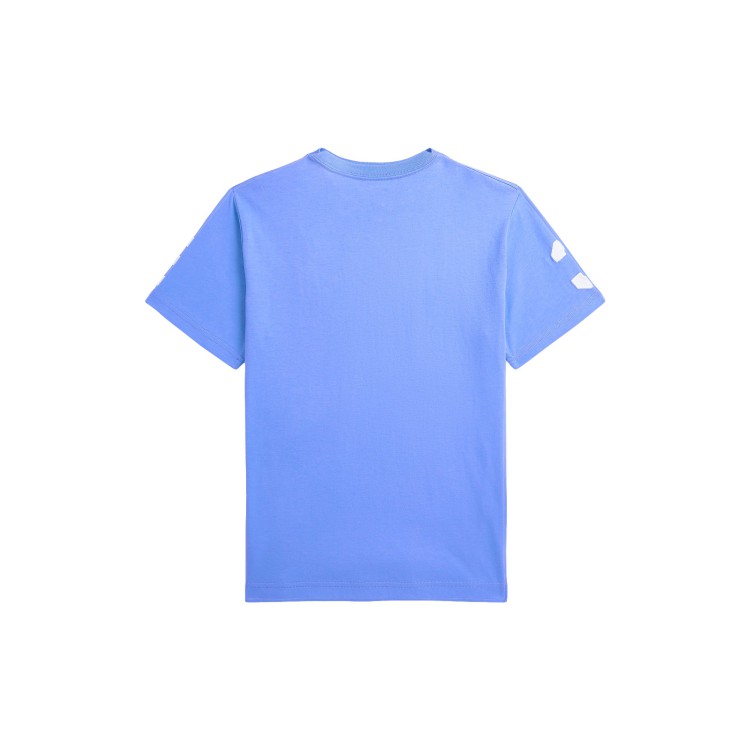 RALPH LAUREN T-shirt azzurra con Big Pony bianco bambini