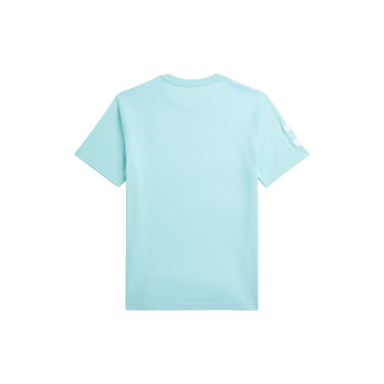 RALPH LAUREN T-shirt verde acqua con Big Pony bianco bambini