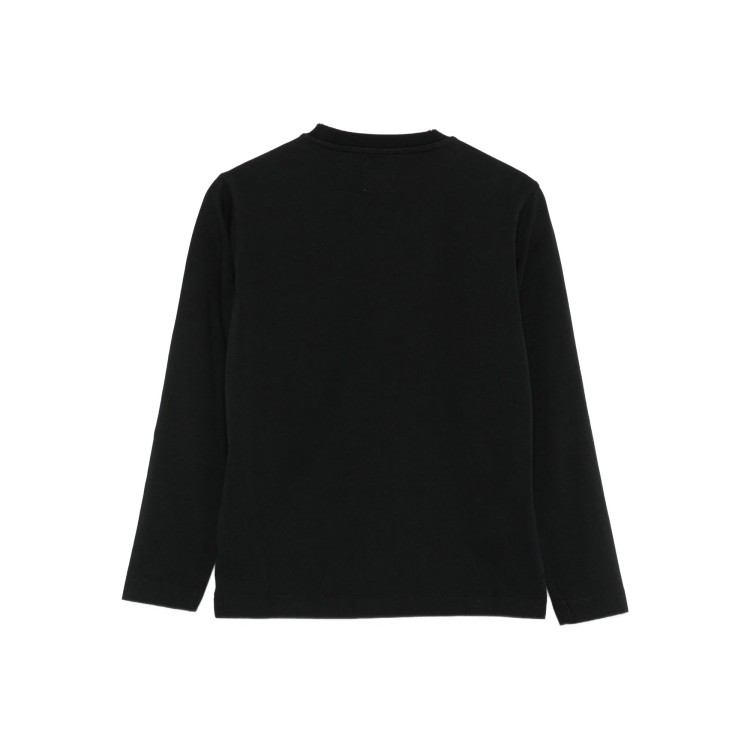C.P. COMPANY T-shirt nera a maniche lunghe logo bambino
