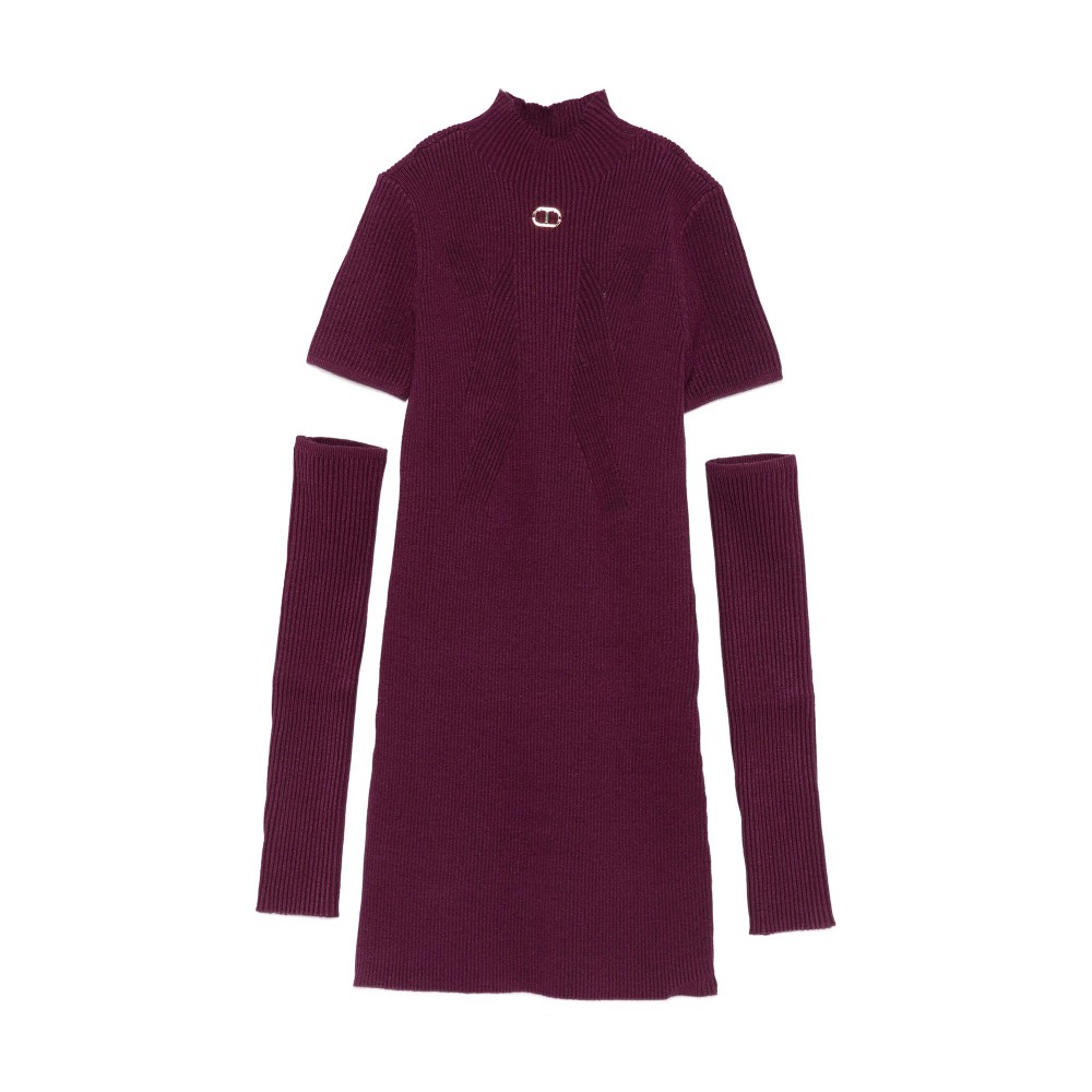 TWIN-SET Abito burgundy a...