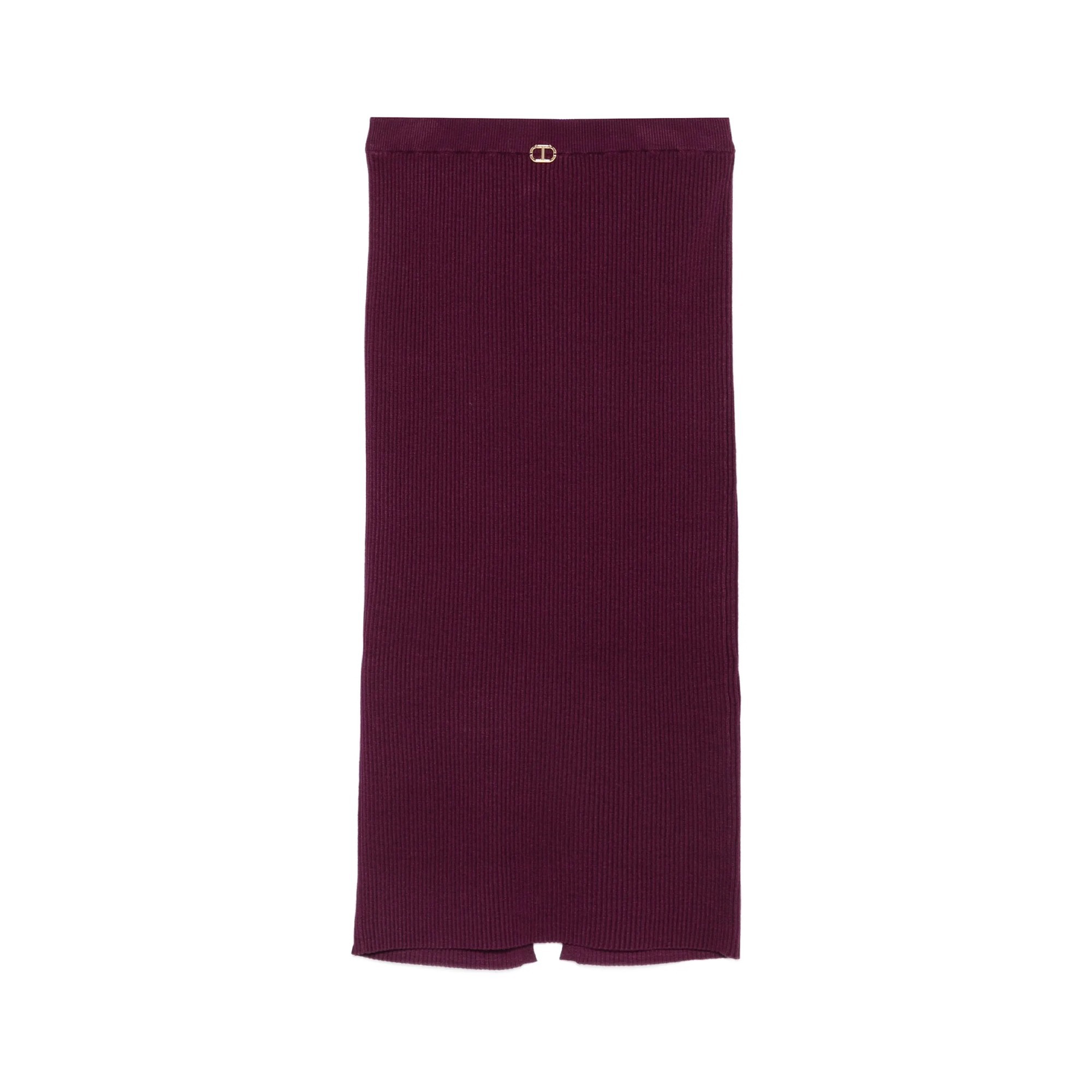 TWIN-SET Gonna lunga burgundy a costine bambina