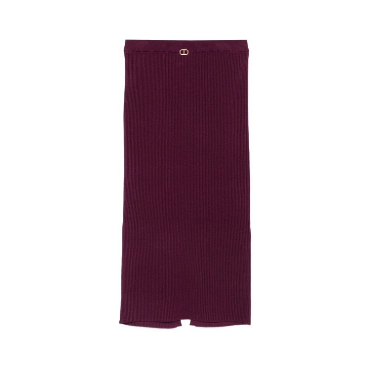 TWIN-SET Gonna lunga burgundy a costine bambina