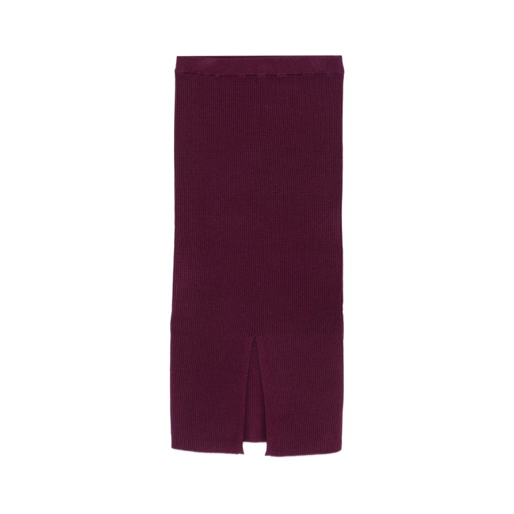 TWIN-SET Gonna lunga burgundy a costine bambina