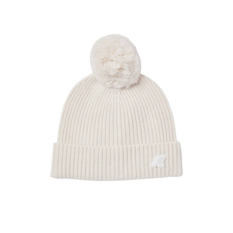 K-WAY Berretto bianco con pom pom bambini