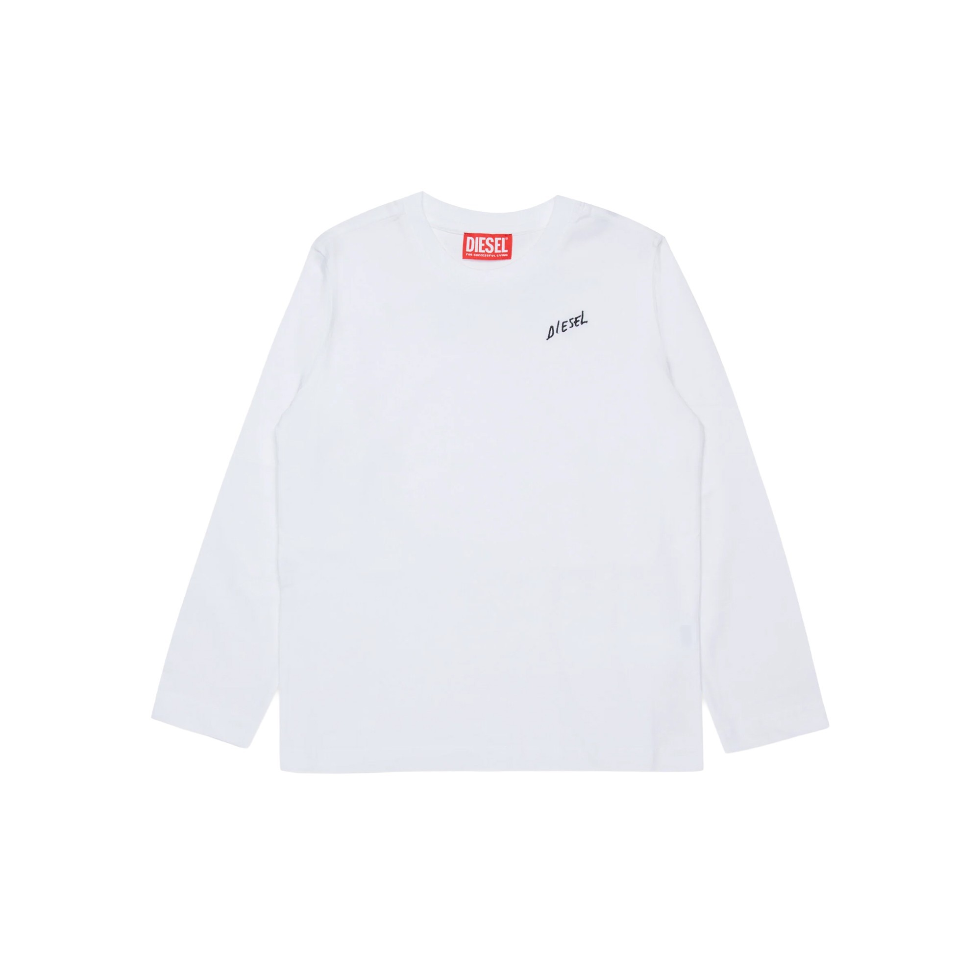 DIESEL T-shirt bianca a maniche lunghe bambini