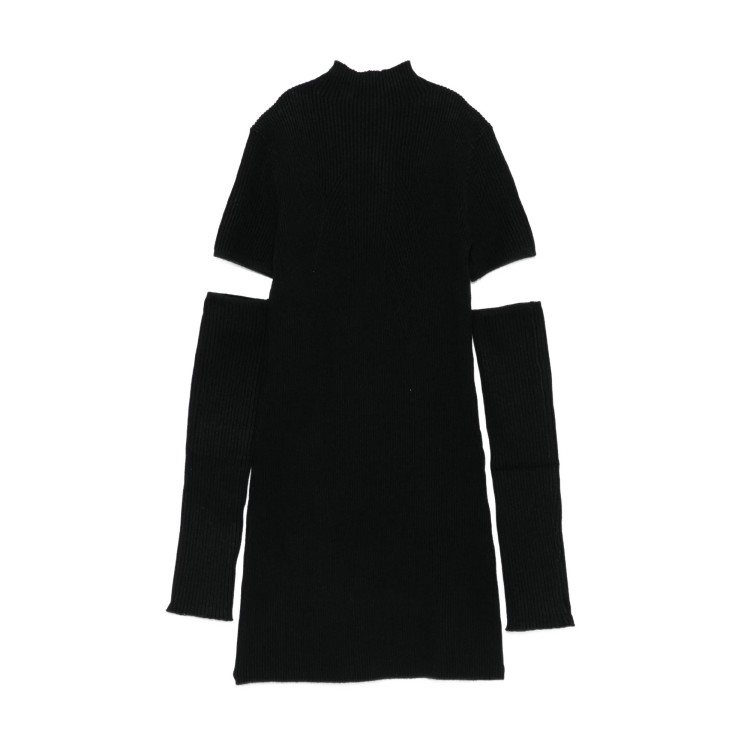 TWIN-SET Abito nero con manicotti bambina