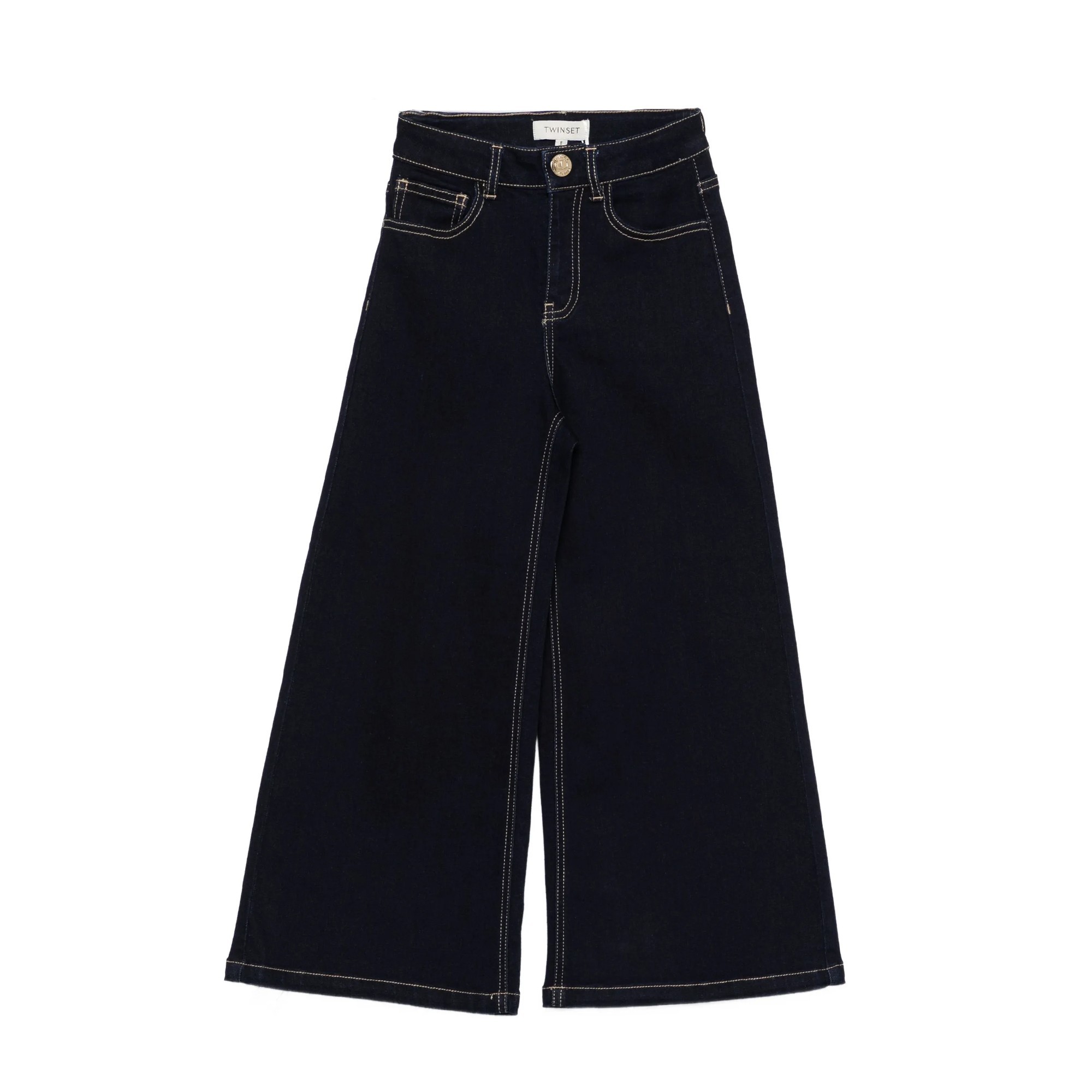 TWIN-SET Jeans blu wide leg bambina