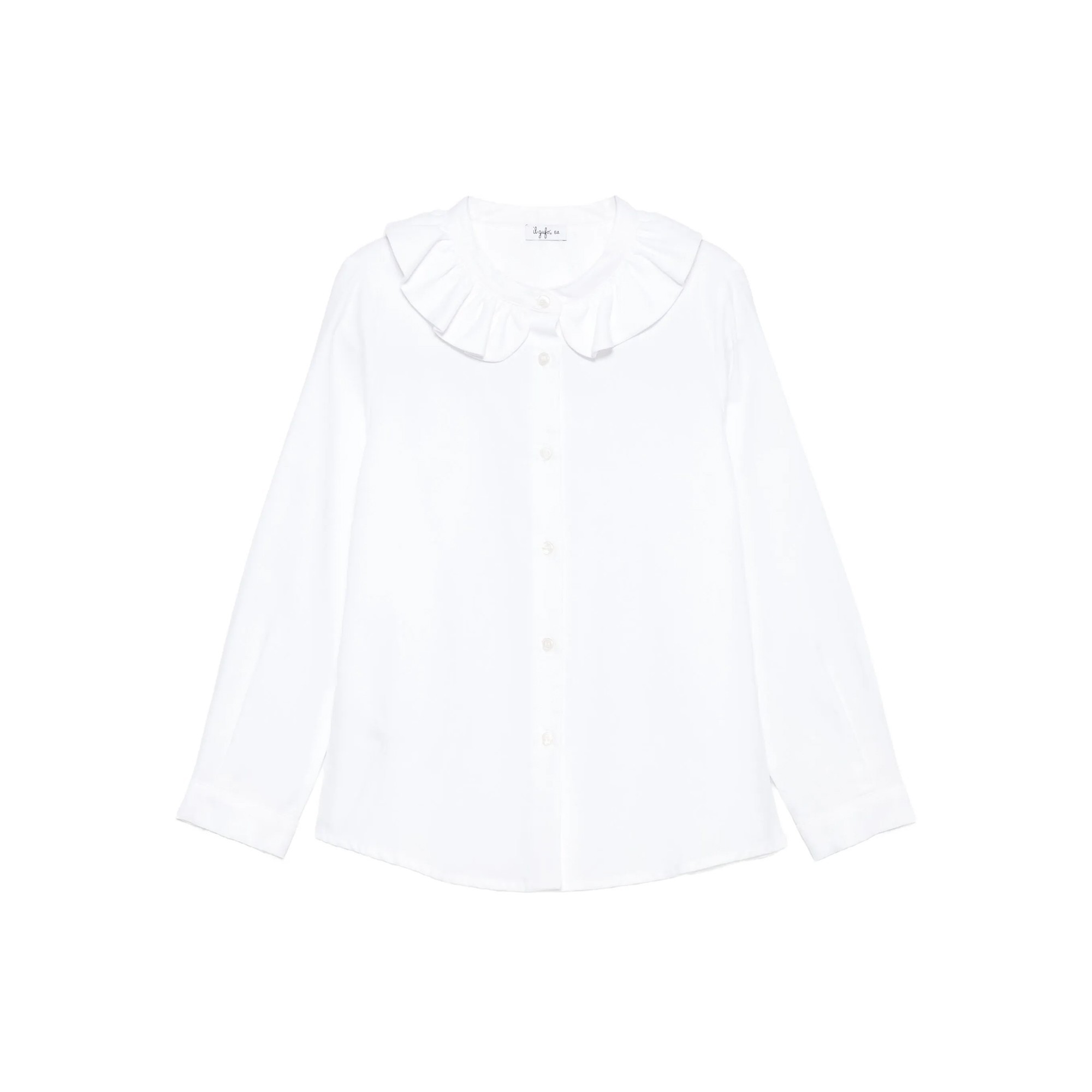 IL GUFO Camicia bianca con volant bambina