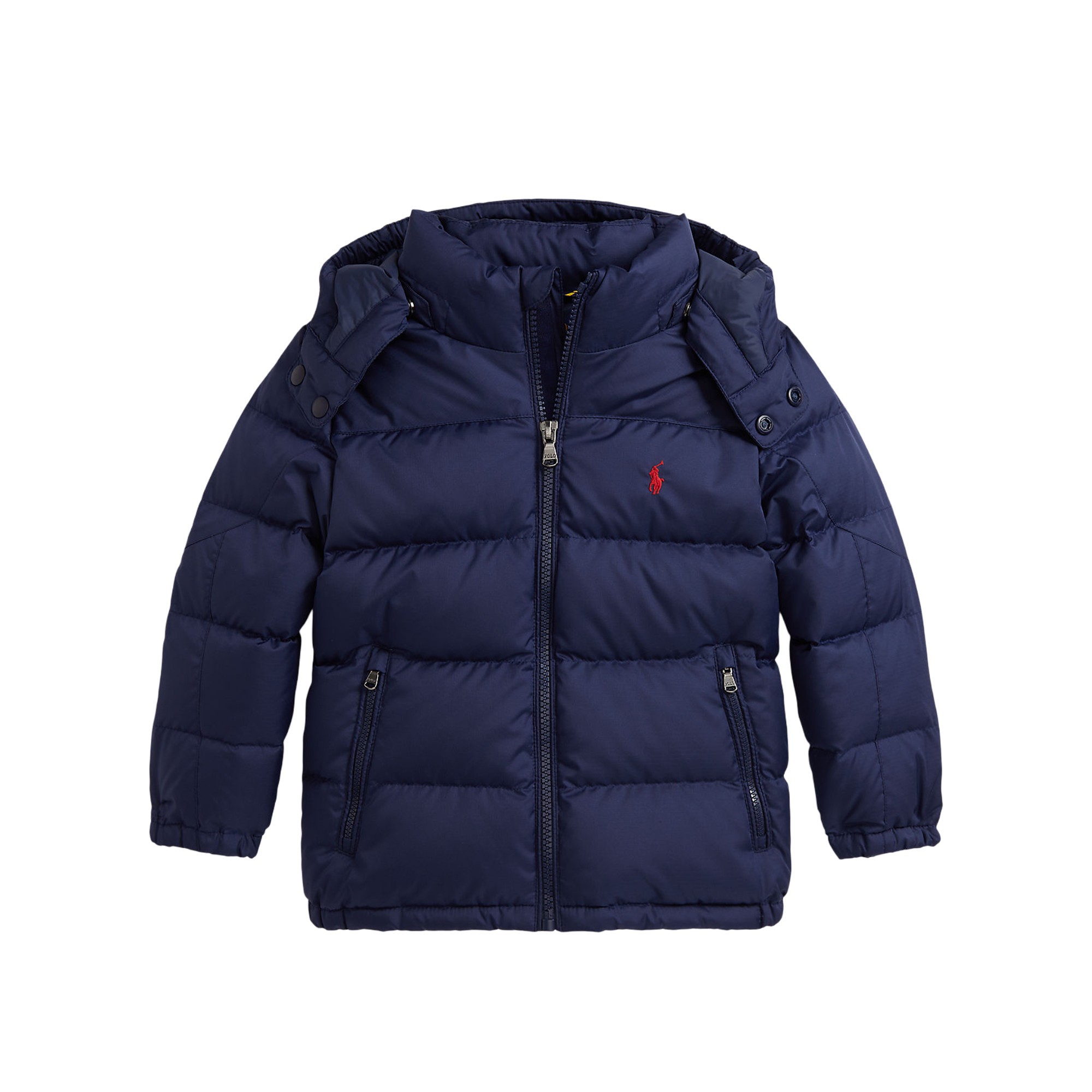 RALPH LAUREN Bomber blu navy logo rosso bambini