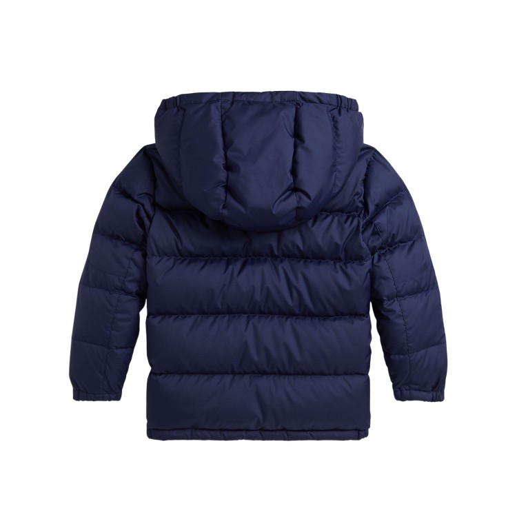 RALPH LAUREN Bomber blu navy logo rosso bambini