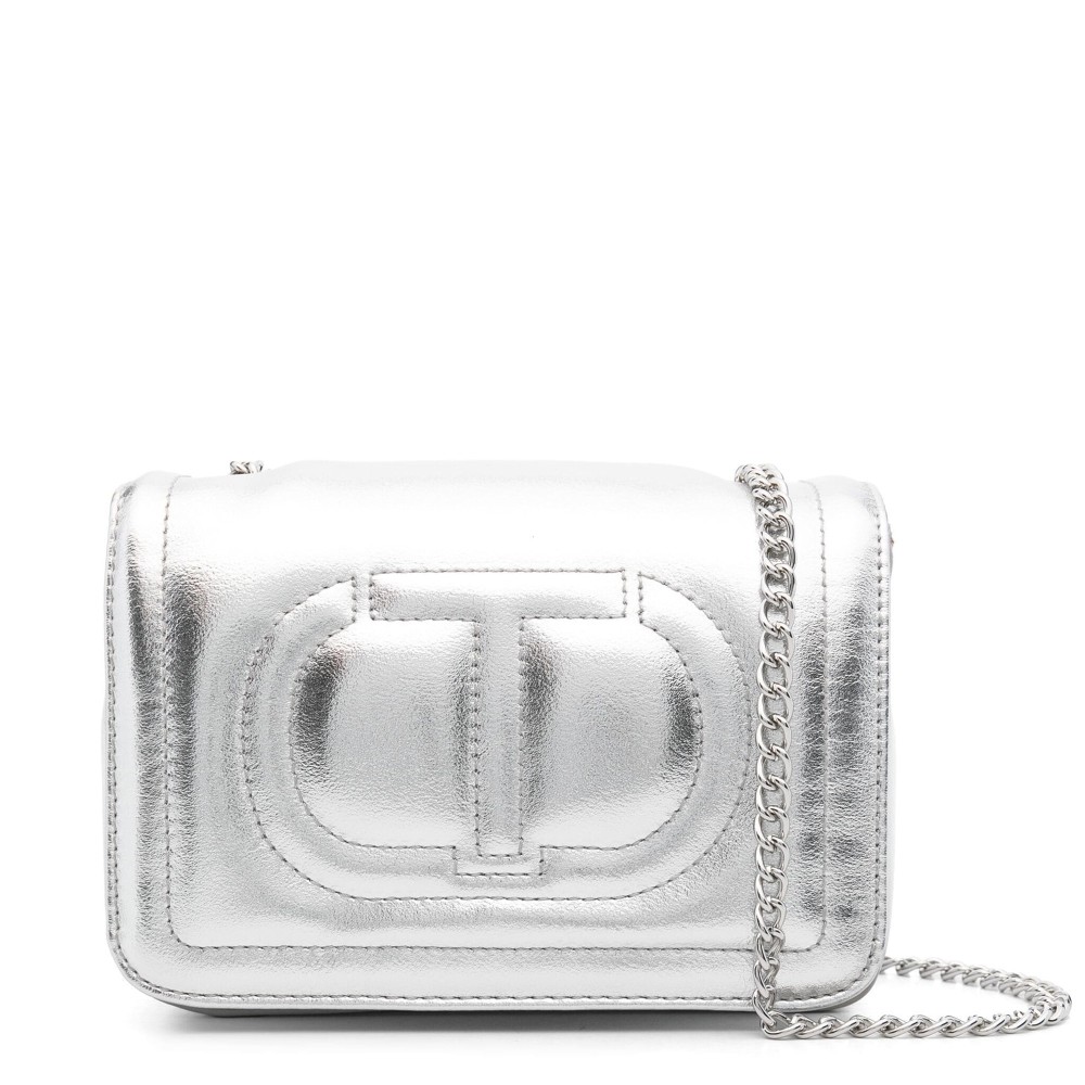 TWIN-SET Borsa argento a...