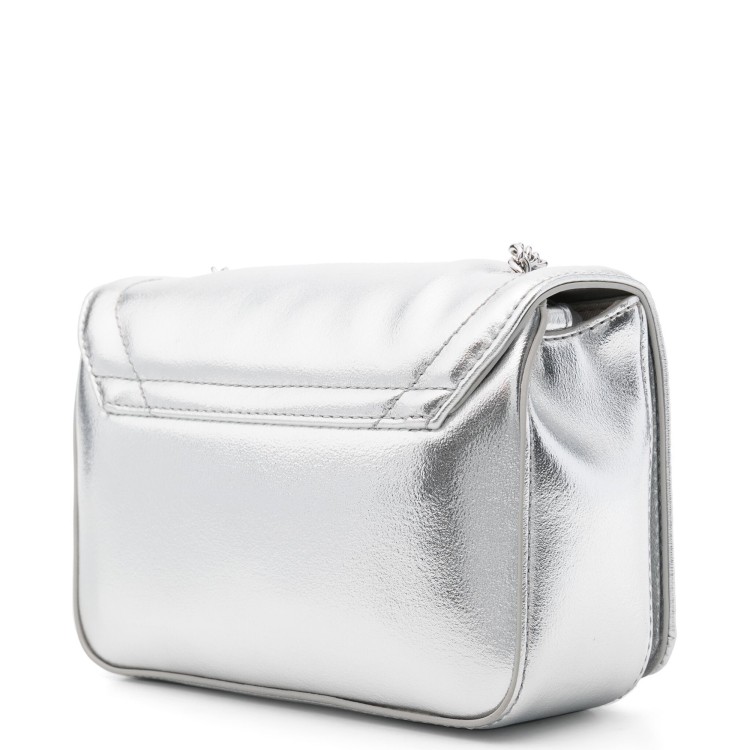 TWIN-SET Borsa argento a spalla con logo goffrato bambina