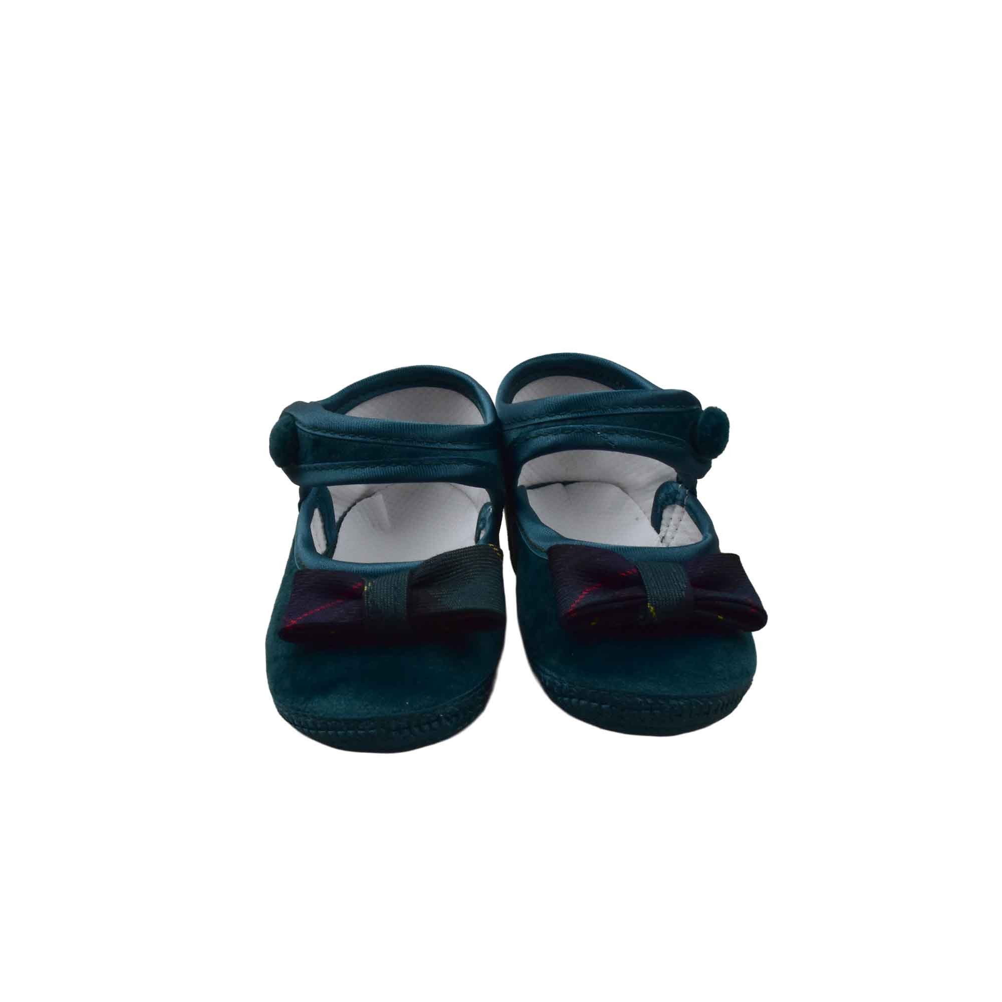 GASTONE Scarpine verdi con fiocco neonata