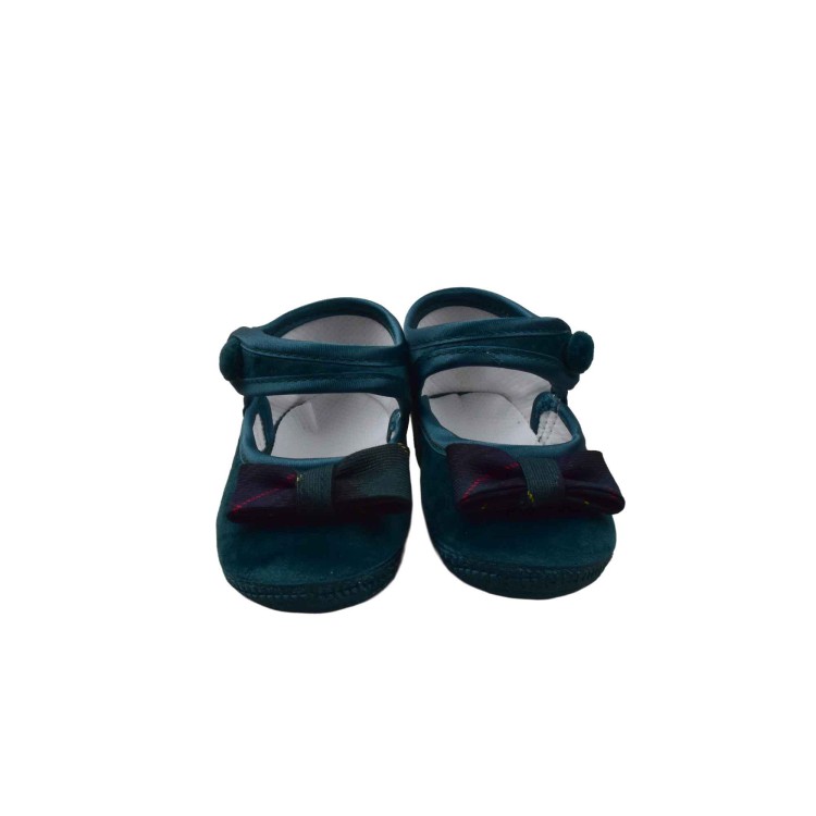 GASTONE Scarpine verdi con fiocco neonata
