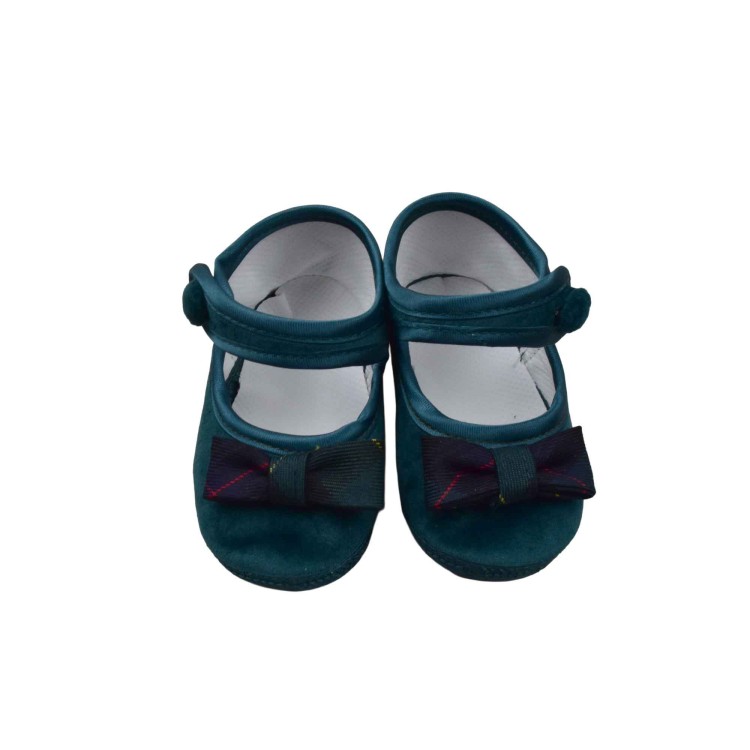 GASTONE Scarpine verdi con fiocco neonata