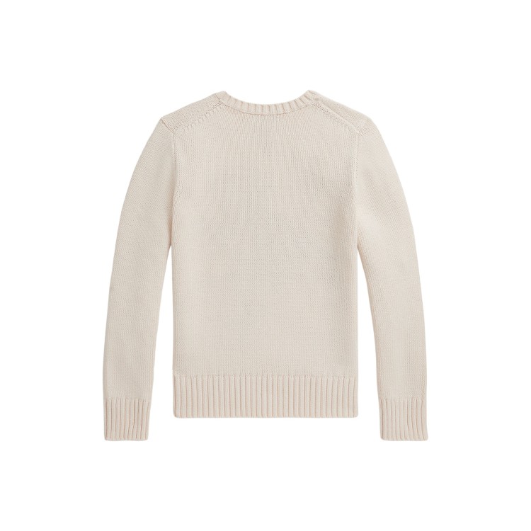 RALPH LAUREN Maglia crema Polo Bear bambina