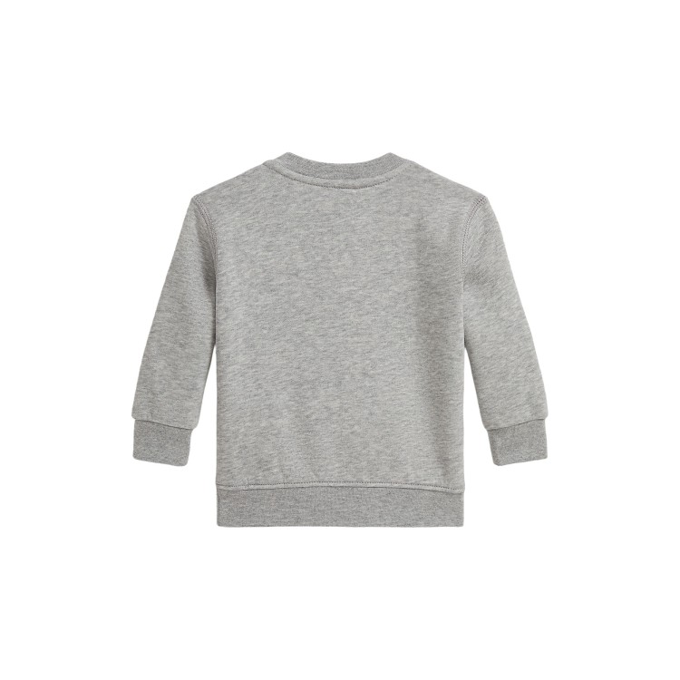 RALPH LAUREN Felpa grigia girocollo Polo Bear neonati