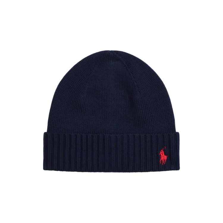 RALPH LAUREN Cappello navy in lana bambini