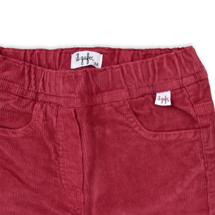 IL GUFO Pantaloni ribes a costine bambina
