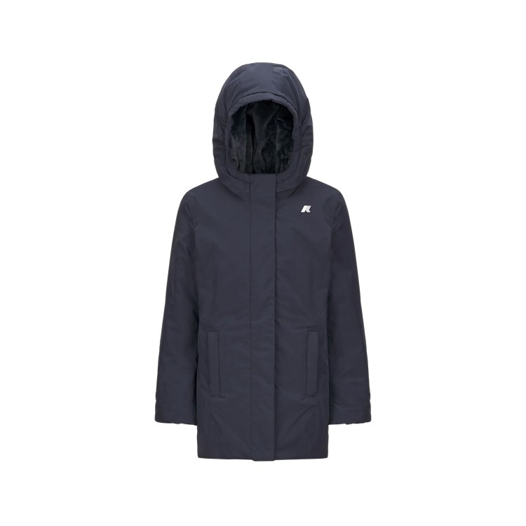 K-WAY Giacca blu lunga imbottita bambina