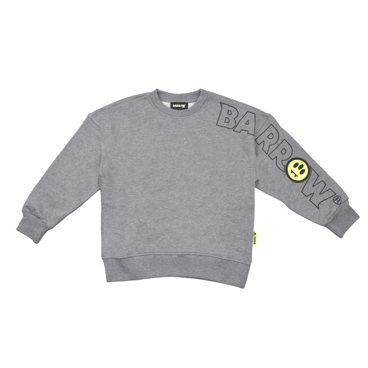 BARROW Felpa grigia girocollo logo outline bambini