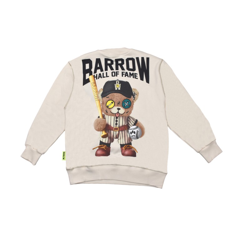 BARROW Felpa crema girocollo con stampa bambini