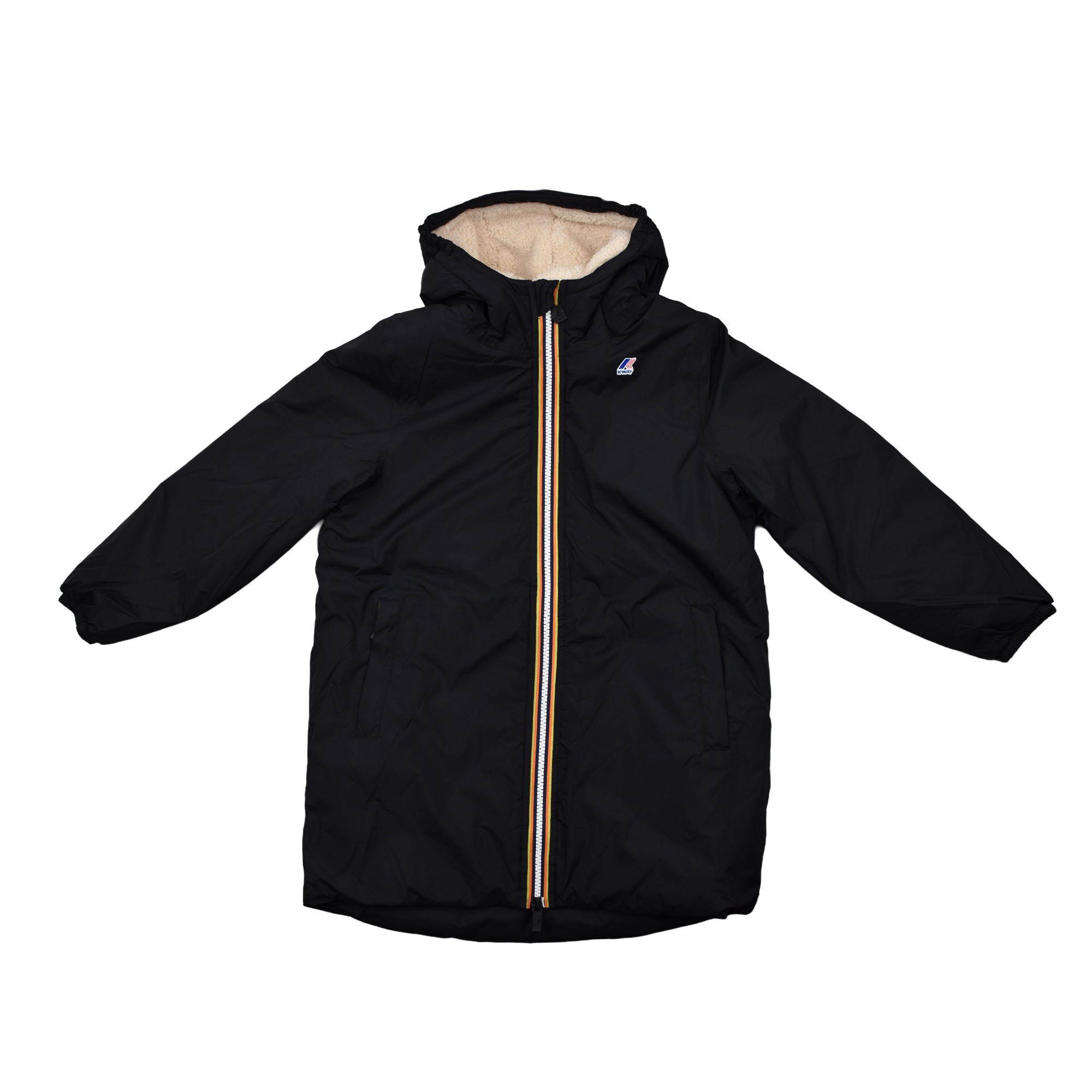 K-WAY Giacca nera inserto teddy bambini