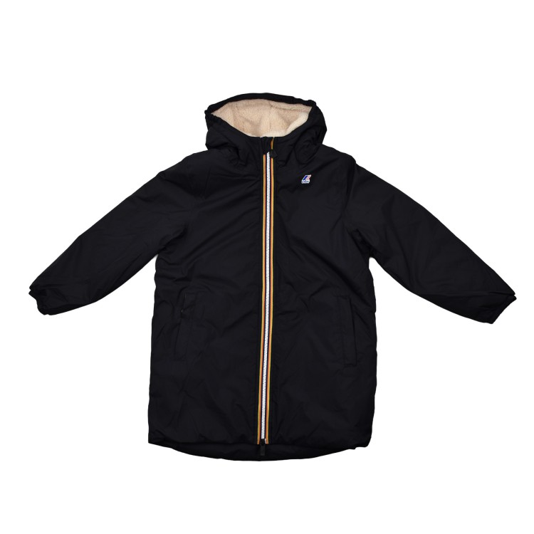 K-WAY Giacca nera inserto teddy bambini