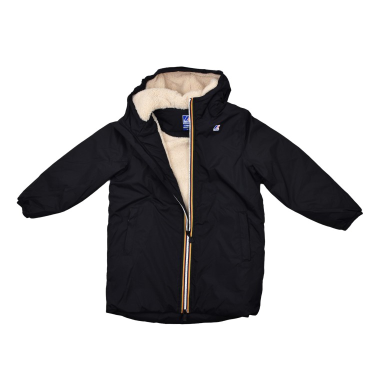 K-WAY Giacca nera inserto teddy bambini