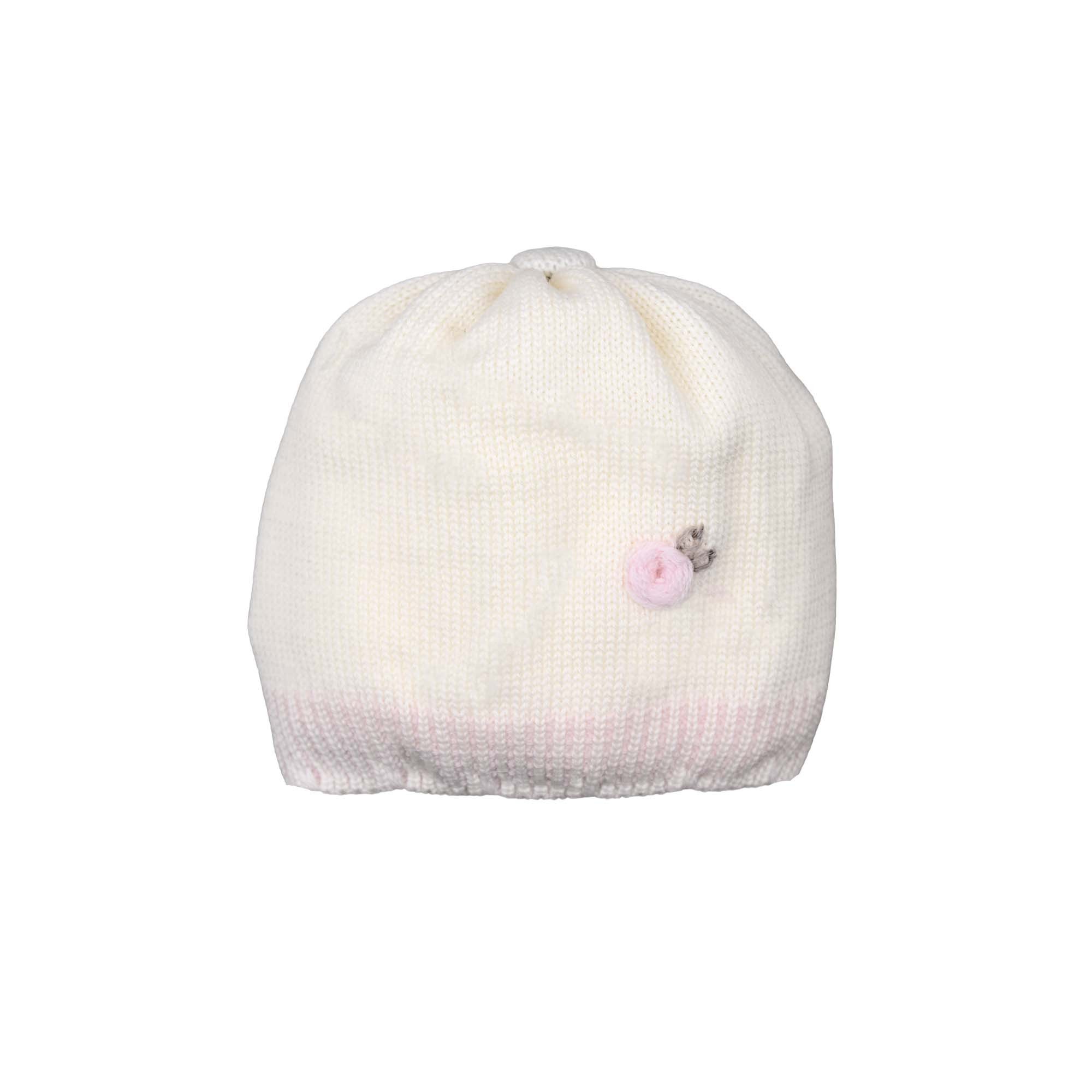 MARLU' Cappellino bianco ricamo neonata