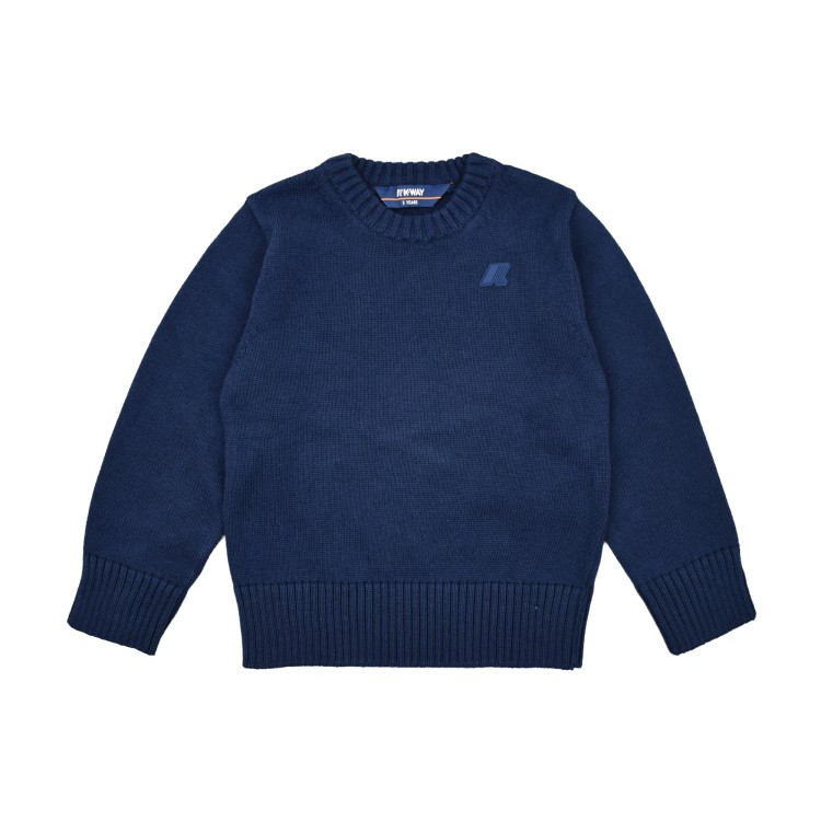 K-WAY Pullover navy cotton cashmere bambino