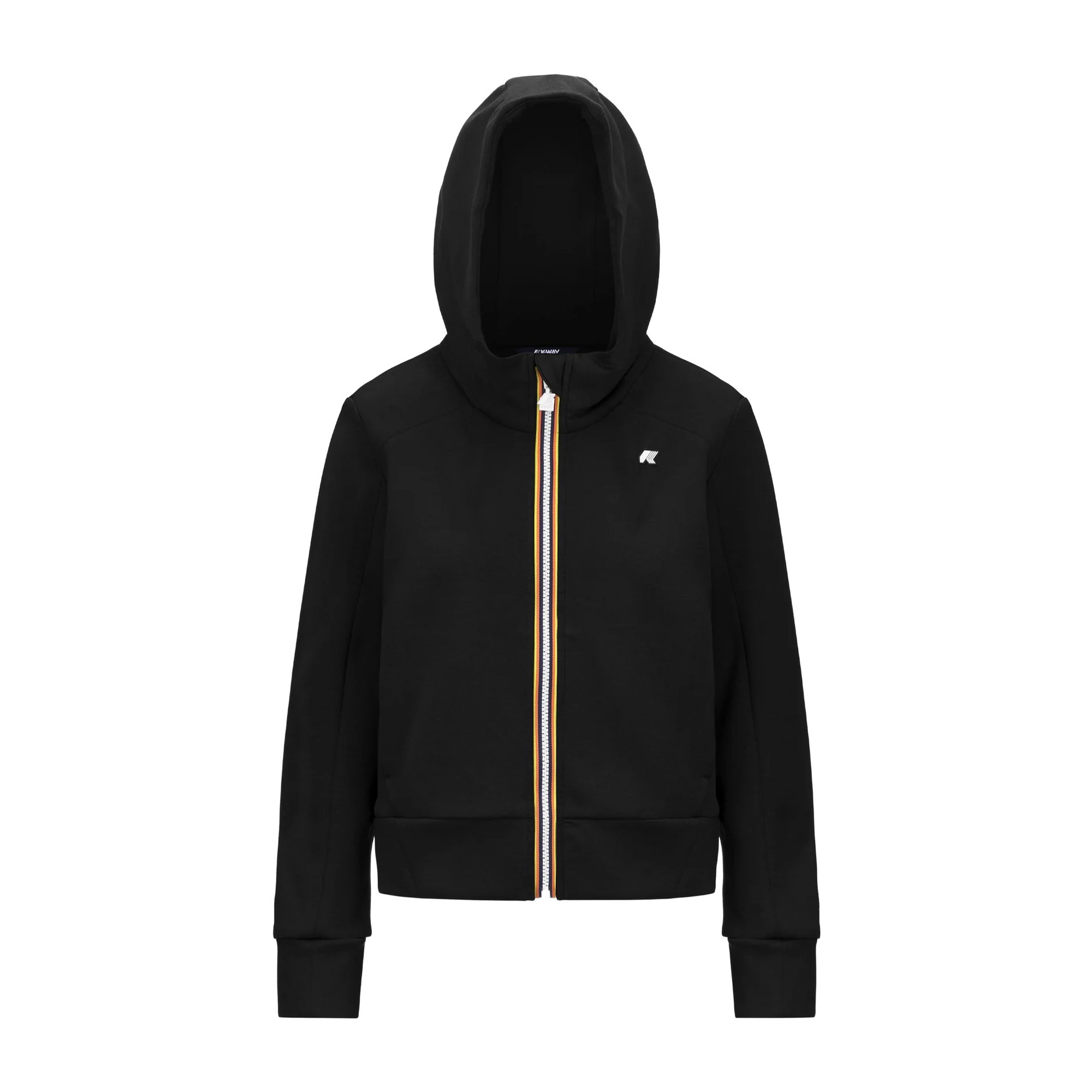 K-WAY Felpa nera full-zip con cappuccio bambina