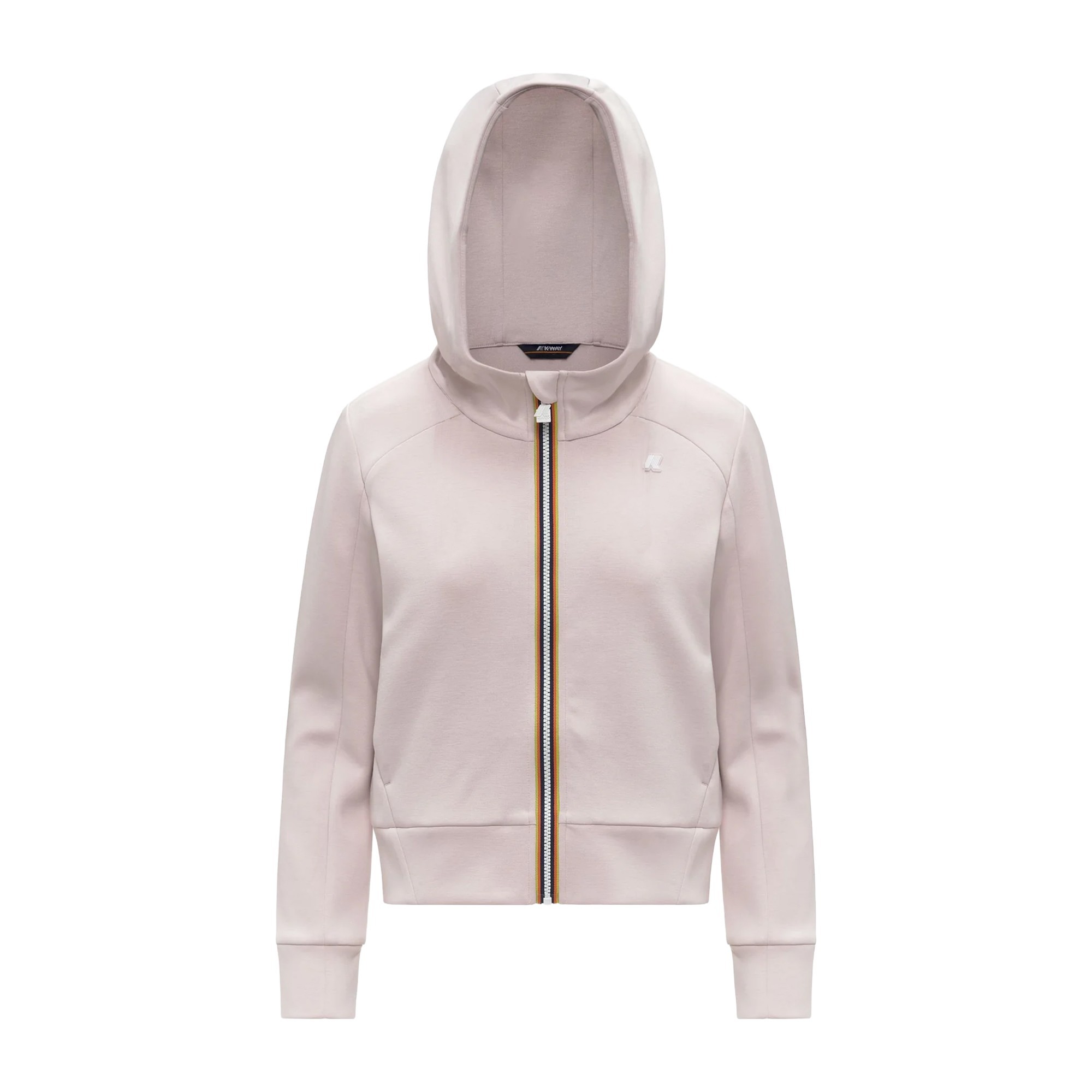 K-WAY Felpa rosa full-zip con cappuccio bambina