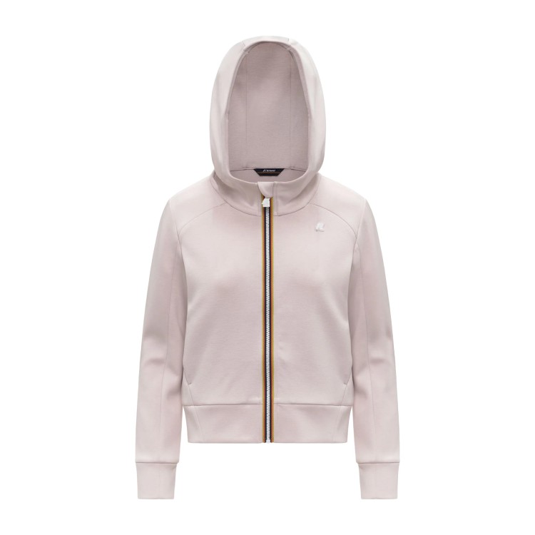 K-WAY Felpa rosa full-zip con cappuccio bambina