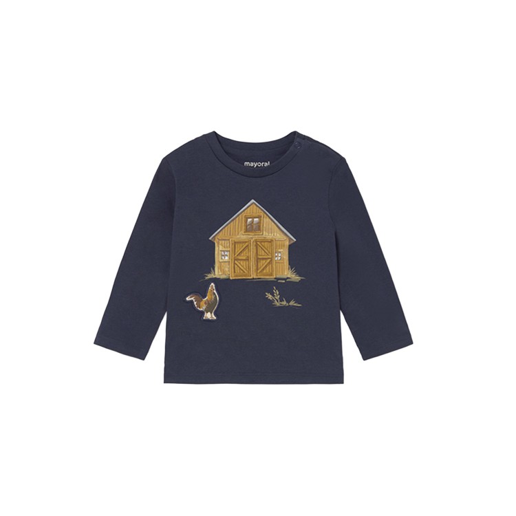 MAYORAL T-shirt blu con stampa interattiva neonato