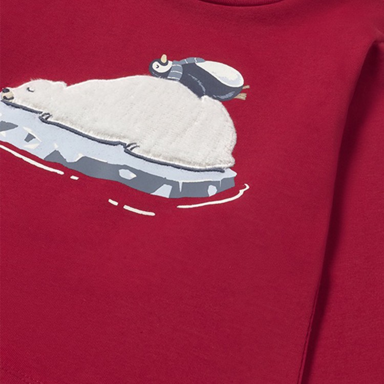 MAYORAL T-shirt rossa con orso e pinguino neonato