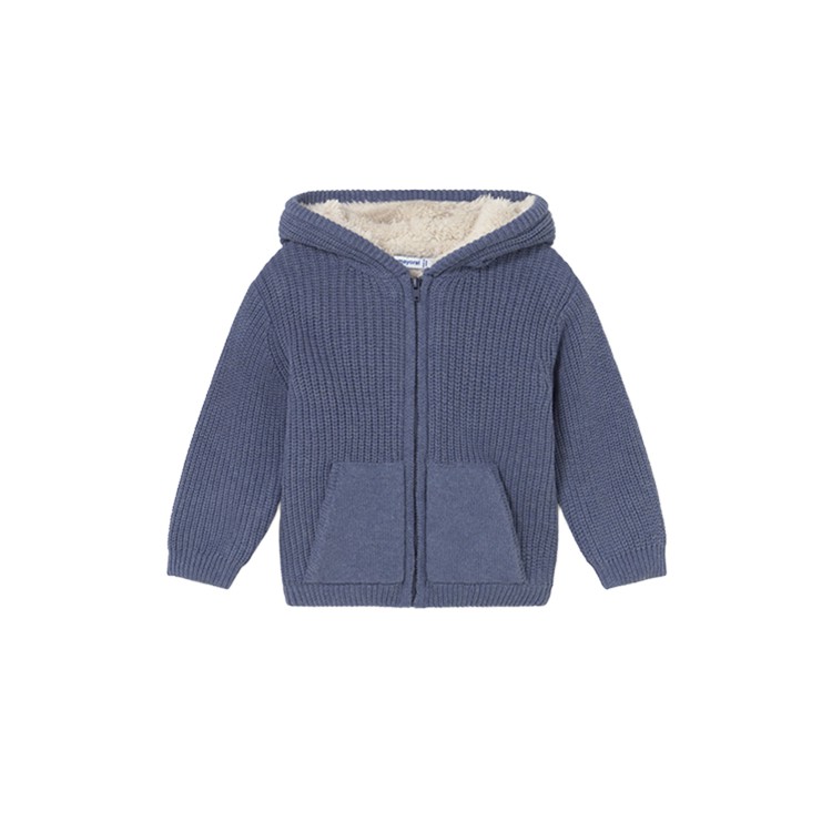 MAYORAL Felpa azzurra imbottita tricot full-zip neonato