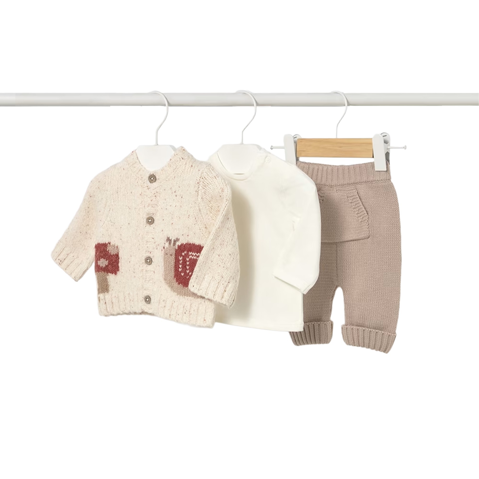 MAYORAL NEWBORN Completo 3 pezzi beige lumaca neonati