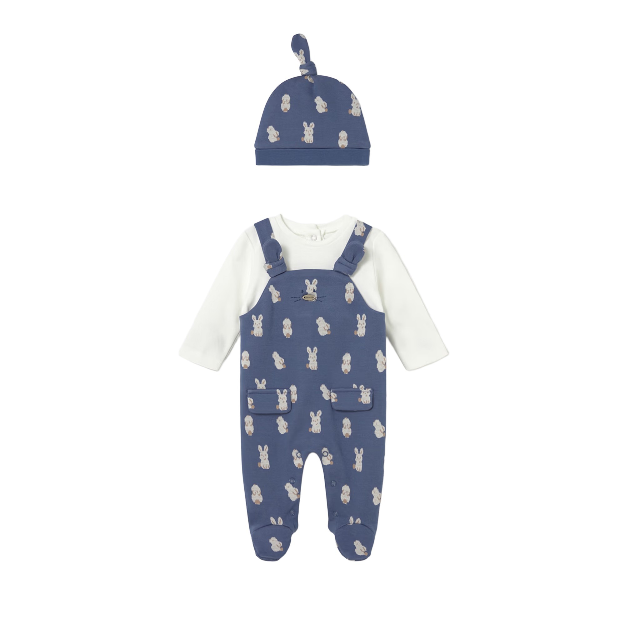 MAYORAL NEWBORN Set 2 pezzi blu tutina e cappello neonato