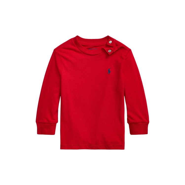 RALPH LAUREN T-shirt manica lunga rossa neonato